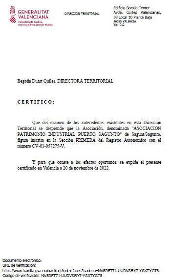 Certificado inscripción